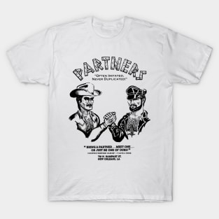 Partners Vintage Leather Gay Western LGBT NOLA T-Shirt